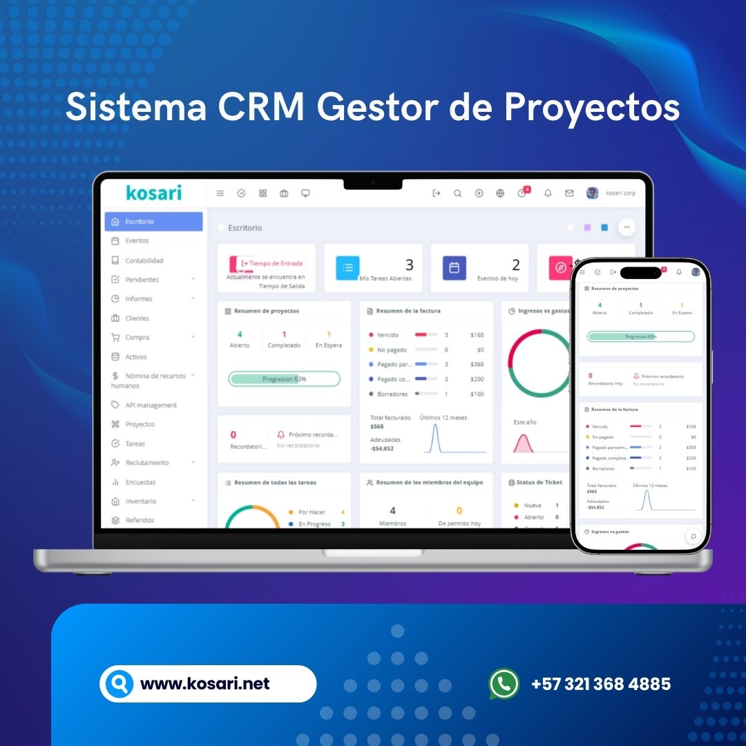 Kosari CRM - El mejor gestor de proyectos y CRM